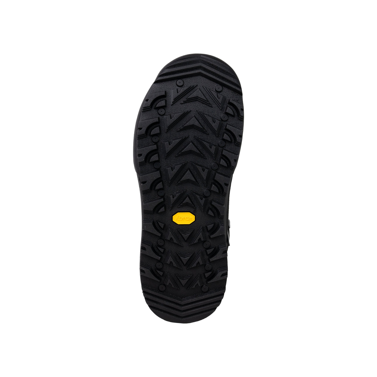 Skwala Fishing RS Boot med svart Vibram-sula, djup slitstark fiskekänga, gult ovallogo, mot vit bakgrund.