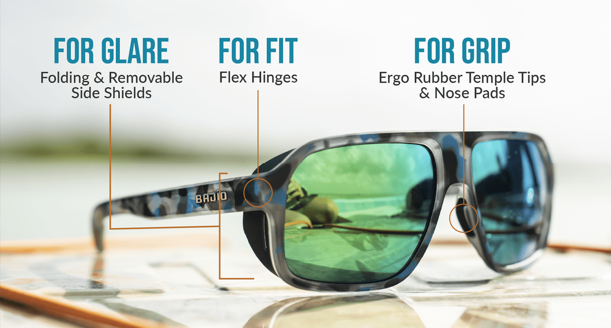 Bajio Cocho - Glass - Graphite Black Blue Mirror