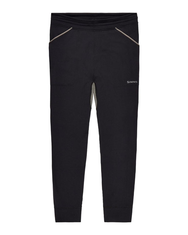 Simms Strata 200 Byxa Black med åtsittande midjeband, fickor, SIMMS-logotyp; snabbtorkande för fiskeäventyr.