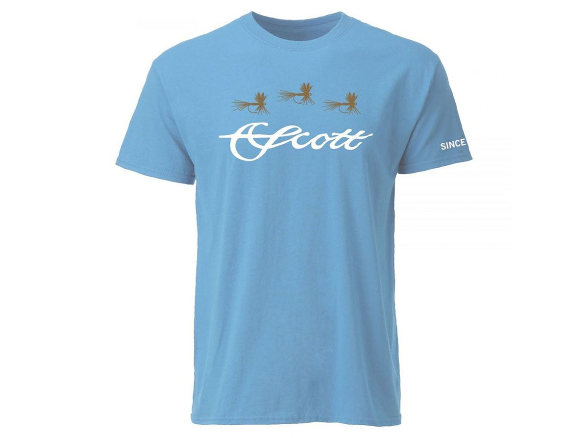 Scott Fly Rod Co. 3 Adams on Lt.Blue T-shirt - Lt.Blue